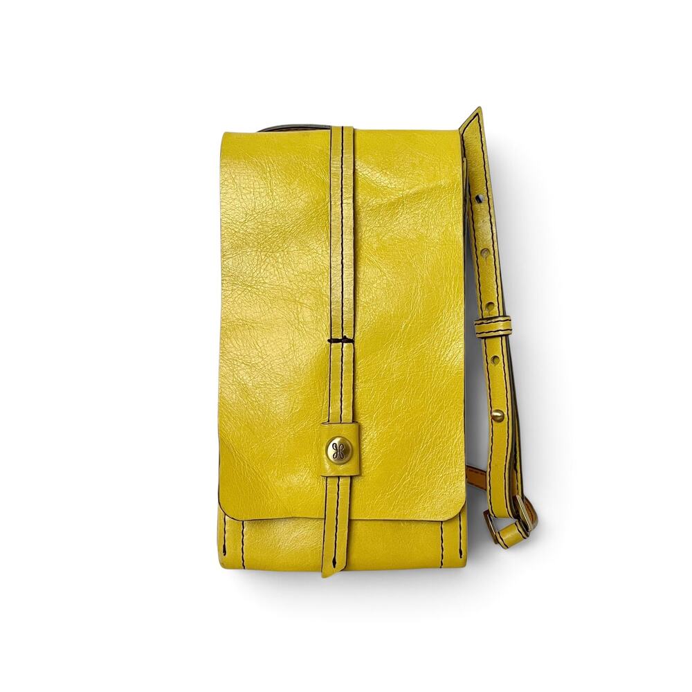 HOBO Token Lemongrass Yellow Leather Wallet Crossbody Bag